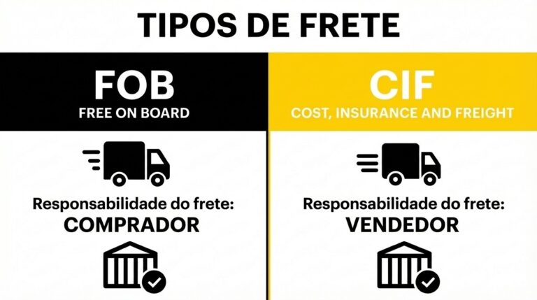 Ilustração sobre CIF, FOB - CIF x FOB: qual modalidade de frete é melhor para pequenas empresas?