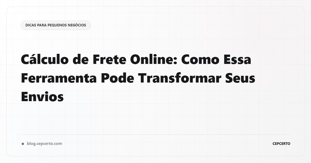 Ilustração sobre cálculo de frete online - 5 Vantagens do Cálculo de Frete Online para Pequenas Empresas