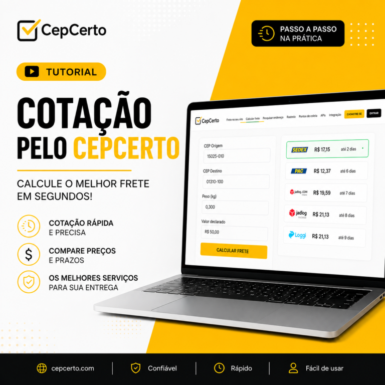 Tutorial de cotação de frete pelo CepCerto