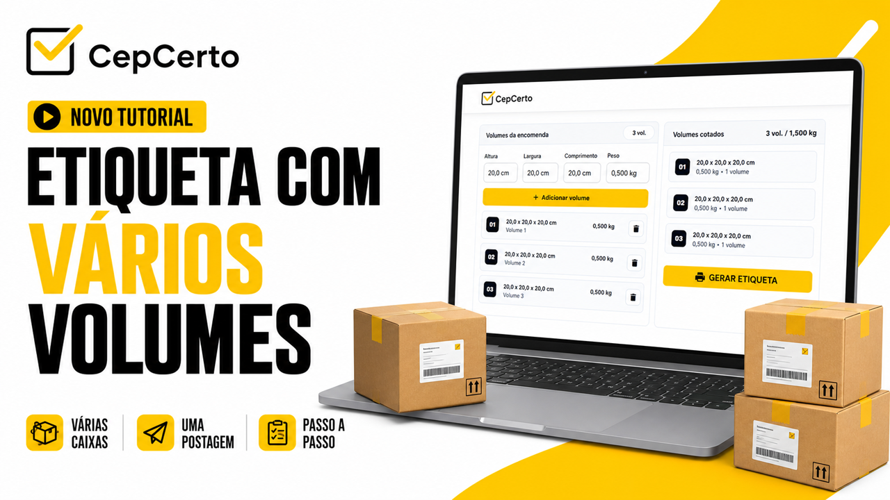 Como gerar etiquetas para vários volumes no CepCerto